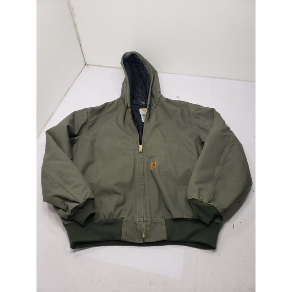 Men's Carhartt J280 MOS Duck Canvas Work Jacket Hooded Green Size XLarge - Picture 1 of 14